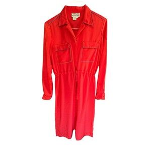 NOS Frances Henaghan Saks Fifth Avenue Vintage Dress Women Secretary Sz 10 Red